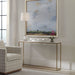 Redmond Console Table - white marble top with brass legs