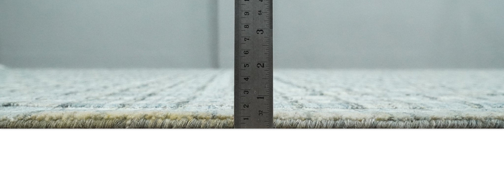 8x10 Hand Made Checkered Blue, Ivory and Brown Scandinavian Blended Wool Flatwoven Area Rug | KE40