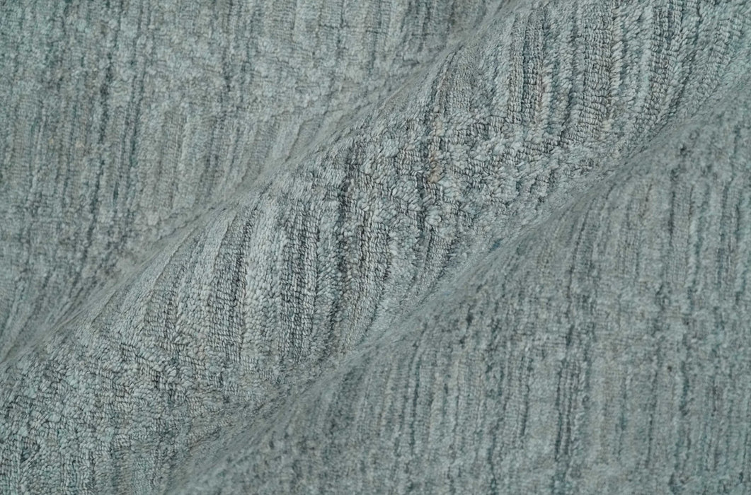 8x10 Hand Made Solid Silver, Gray and Brown Scandinavian Blended Wool Flatwoven Area Rug | KE12