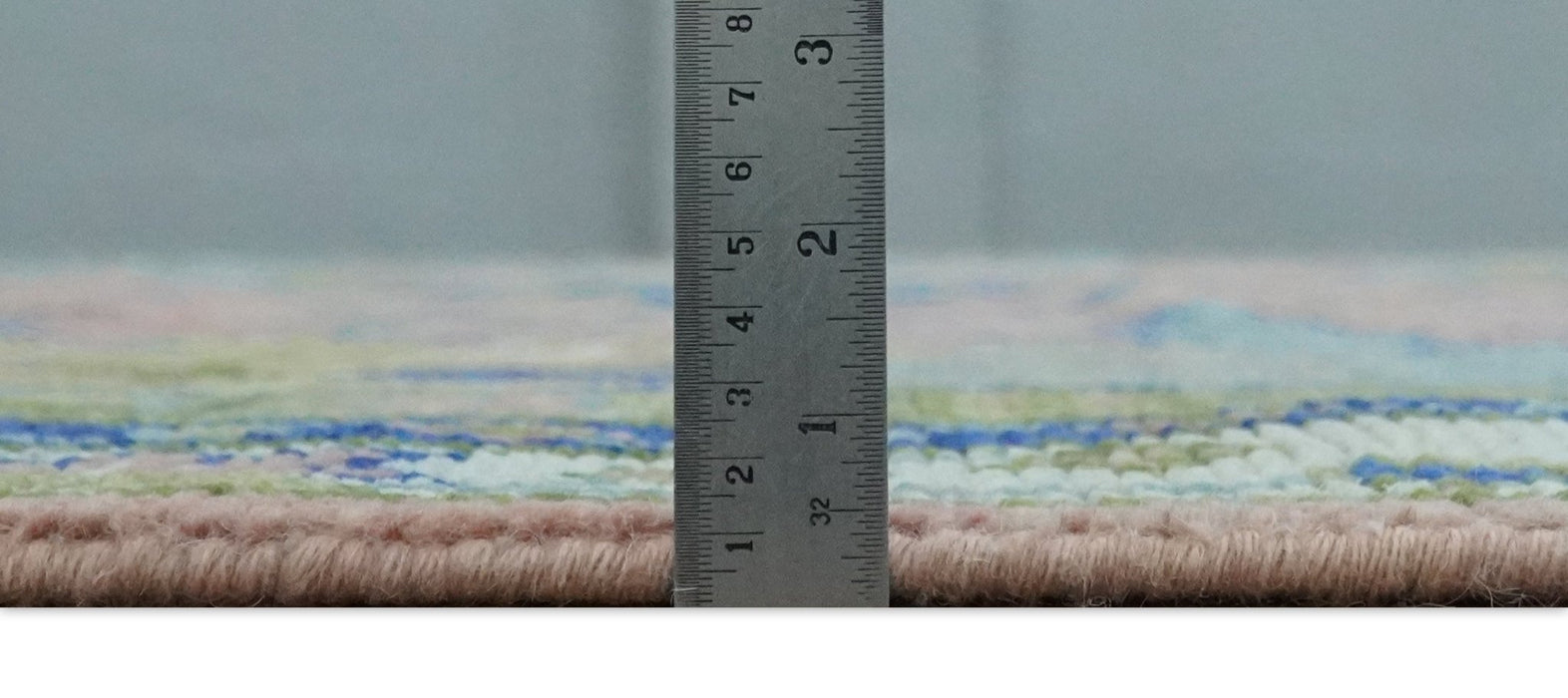 8x10 Wool Traditional Peach, Green and Blue Hand knotted Oushak Area Rug