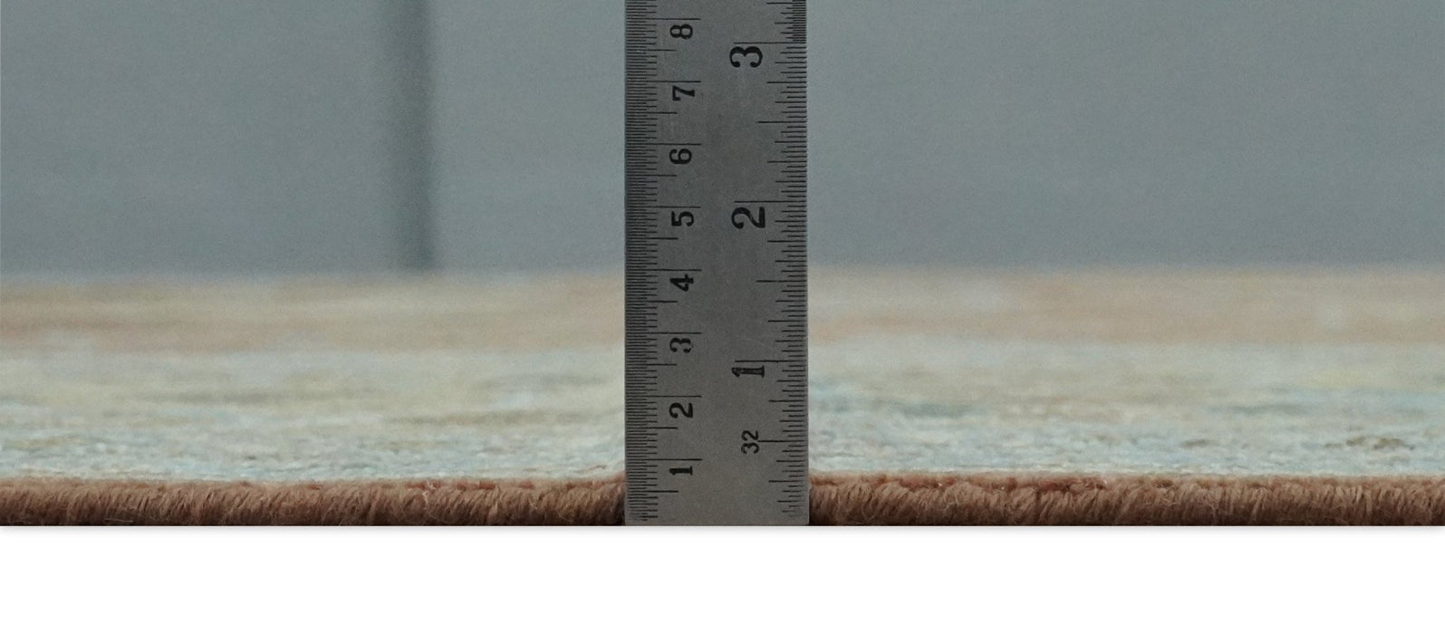 9.4x11.9 Hand Knotted Low Pile Rust, Beige and Blue Traditional Wool Area Rug