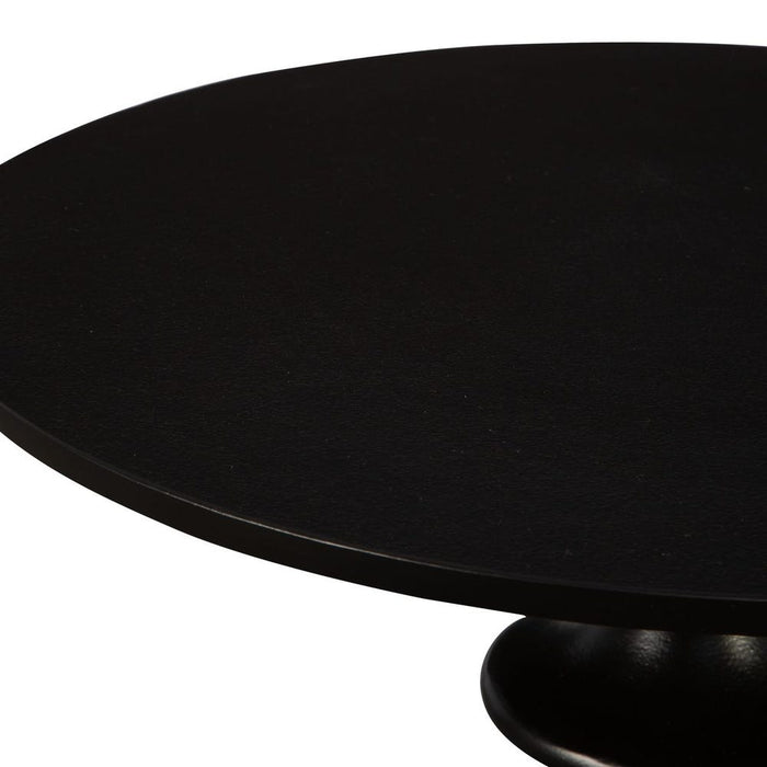 Flight Accent Table, Black - textured aluminum curved forms