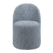 Roll With It Dining Chair Denim - woven chenille upholstery in denim and white with rolling casters