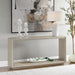 Prism Console Table - light oak solids with oak veneer