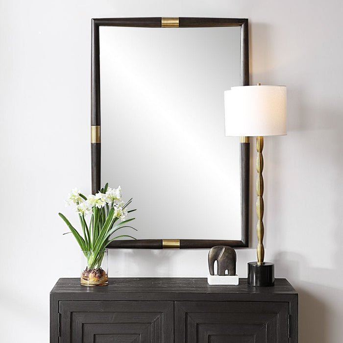 Larkin Mirror - brass and wood