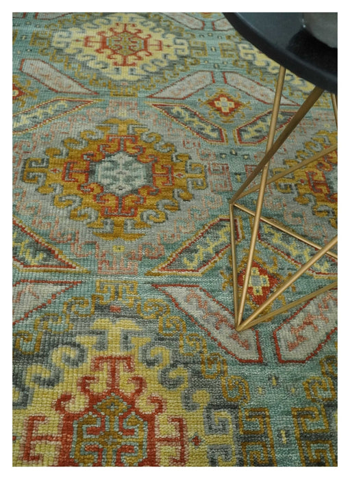 9x12 Hand Knotted Gray, Silver and Beige Oriental Traditional Wool Area Rug, Living Room and Bedroom Rug