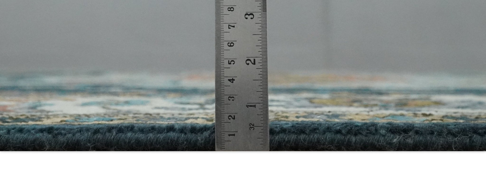 9x12 Rust, Silver, Blue and Ivory Hand Knotted Traditional Heriz Serapi Wool Area Rug