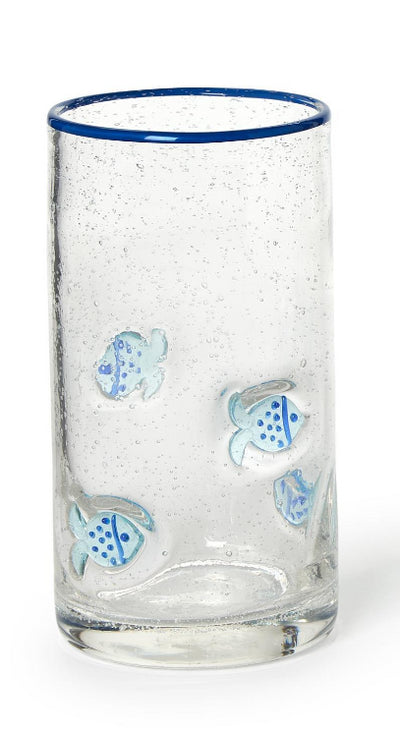 Fish Clear Bubble Highball Glass- Set of 8 - kitchenware - coastal style