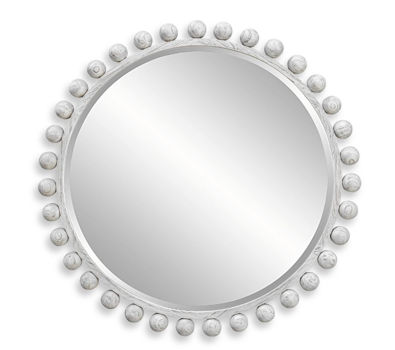 Pom Pom Mirror Aged Ivory