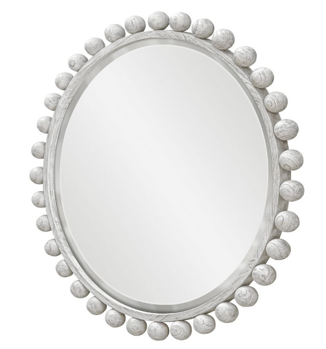 Pom Pom Mirror Aged Ivory