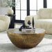 Gilded Dome Coffee Table - hammered aluminum in antique gold