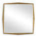 On Point Square Mirror - gold finish and wood
