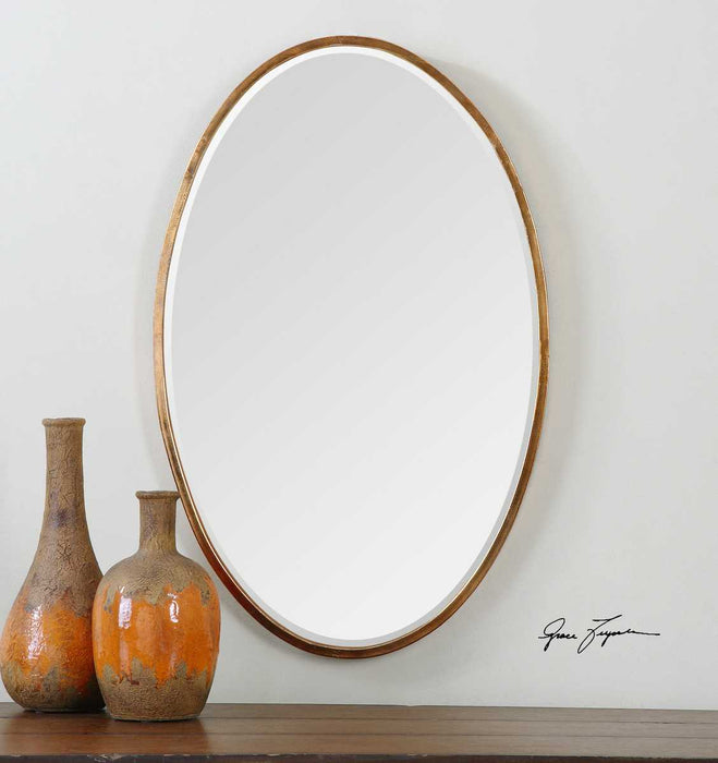 Herleva Oval Mirror - gold finish