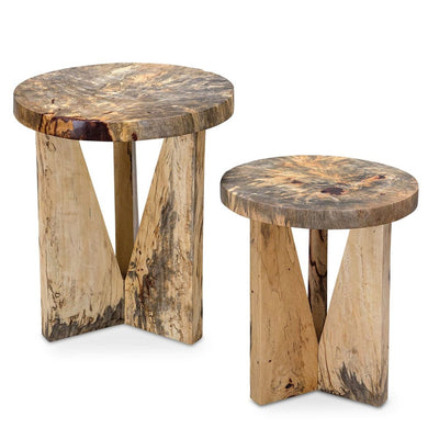 Nadette Nesting Tables, Natural, S/2 - solid tamarind wood