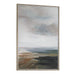 Lowlands Framed Canvas - abstract landscape in grays and blues with double gallery frame