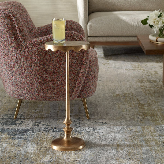 Accent Table (Brass Scalloped) - accent table