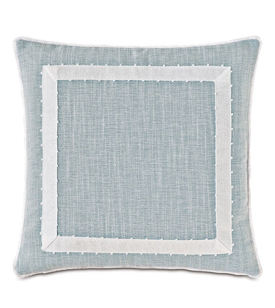 Sky Blue Brush Fringe Pillow - pillows - luxury