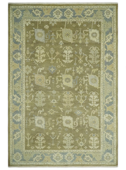 Antique Brown, Gray and Beige 8x10, 6x9 and 4x6 Hand Knotted Traditional Persian Oushak Wool Rug | AC2