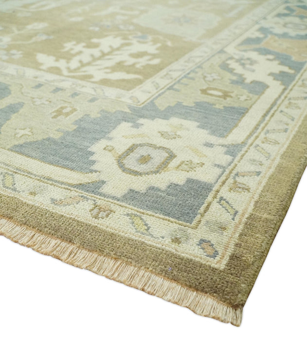 Antique Brown, Gray and Beige 8x10, 6x9 and 4x6 Hand Knotted Traditional Persian Oushak Wool Rug | AC2