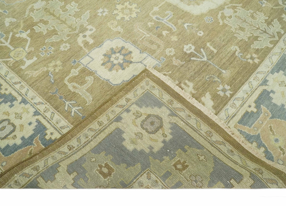 Antique Brown, Gray and Beige 8x10, 6x9 and 4x6 Hand Knotted Traditional Persian Oushak Wool Rug | AC2