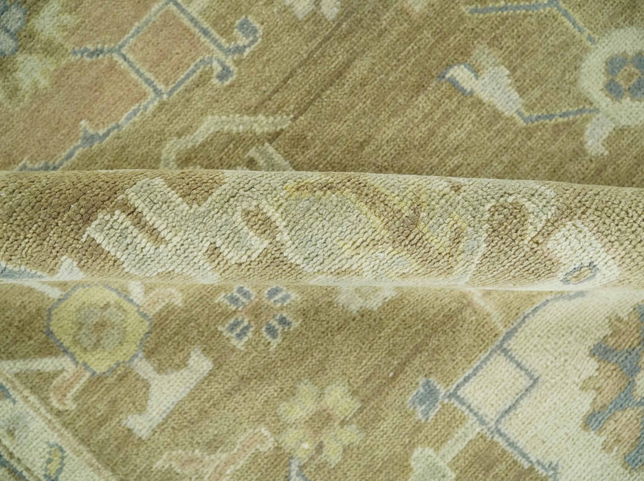 Antique Brown, Gray and Beige 8x10, 6x9 and 4x6 Hand Knotted Traditional Persian Oushak Wool Rug | AC2