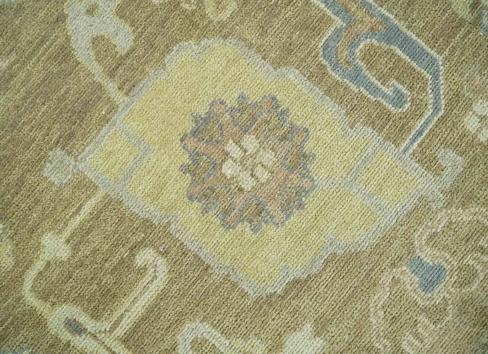 Antique Brown, Gray and Beige 8x10, 6x9 and 4x6 Hand Knotted Traditional Persian Oushak Wool Rug | AC2