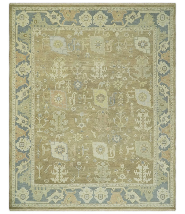 Antique Brown, Gray and Beige 8x10, 6x9 and 4x6 Hand Knotted Traditional Persian Oushak Wool Rug | AC2