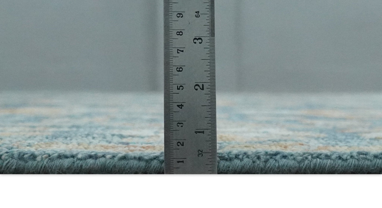 Antique Hand Knotted 8x10 Blue, Beige and Rust Traditional Oushak Wool Rug | TRD2782810S