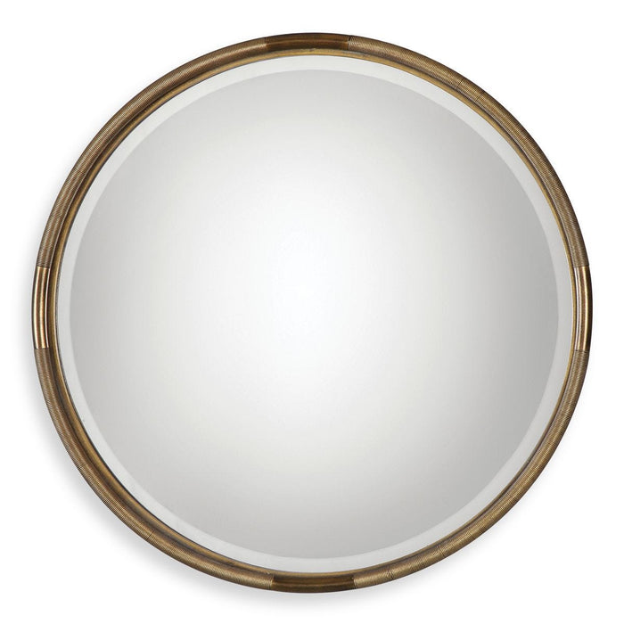 Finnick Round Mirror - gold finish and iron