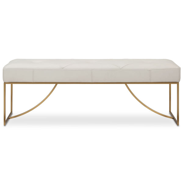 Swale Bench - stainless steel and brass and leather