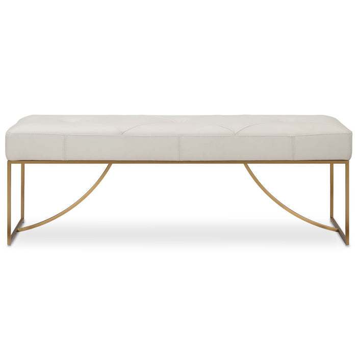 Swale Bench - stainless steel and brass and leather