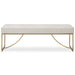 Swale Bench - stainless steel and brass and leather