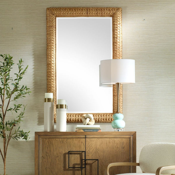 Twisted Seagrass Large Mirror - natural seagrass