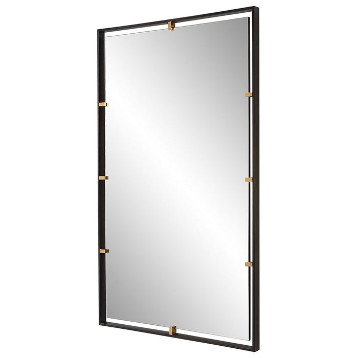 Egon Mirror Bronze - bronze iron frame with gold clips