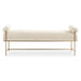 Bolster Bench - stainless steel and brass and boucle