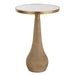 Terra Accent Table - natural rattan with brass and mirror top
