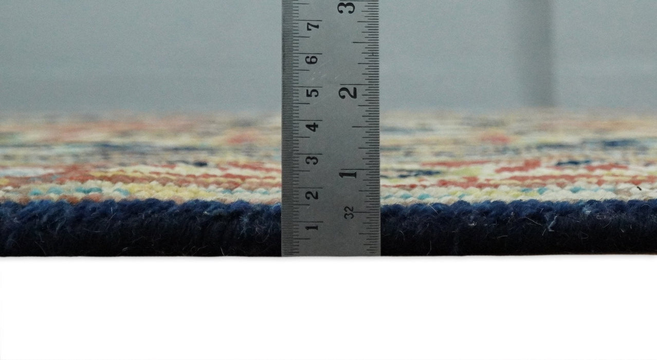 Blue and Rust Hand Knotted 8x10, 9x12, 10x14 and 12x15 Wool Antique Area Rug