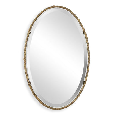 Twisted Branch Oval Mirror - gold finish and iron