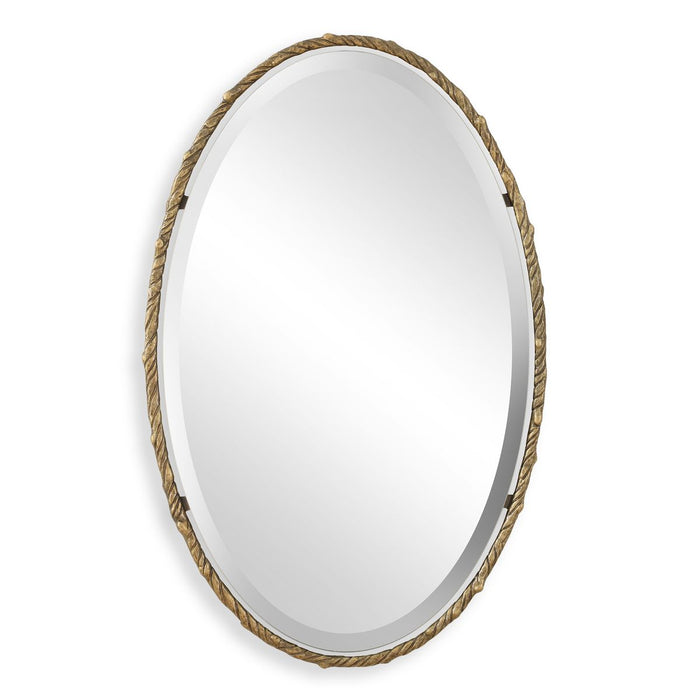 Twisted Branch Oval Mirror - gold finish and iron