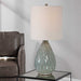 Rust Aqua Ceramic Table Lamp - table lamp