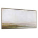Hazy Lake Framed Canvas - atmospheric landscape with creamy whites and grays in gold gallery frame