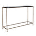 Ovard Console Table - cast glass top with brass frame