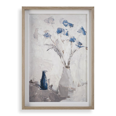 Blue Flowers In Vase Framed Print - Wall Art