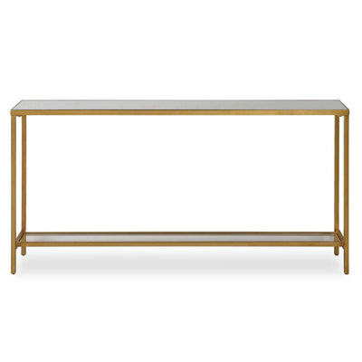 Hayley Console Table, Gold - gold leaf iron with mirrored top