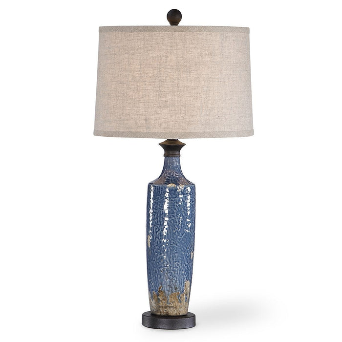 Blue Distressed Ceramic Table Lamp - table lamp