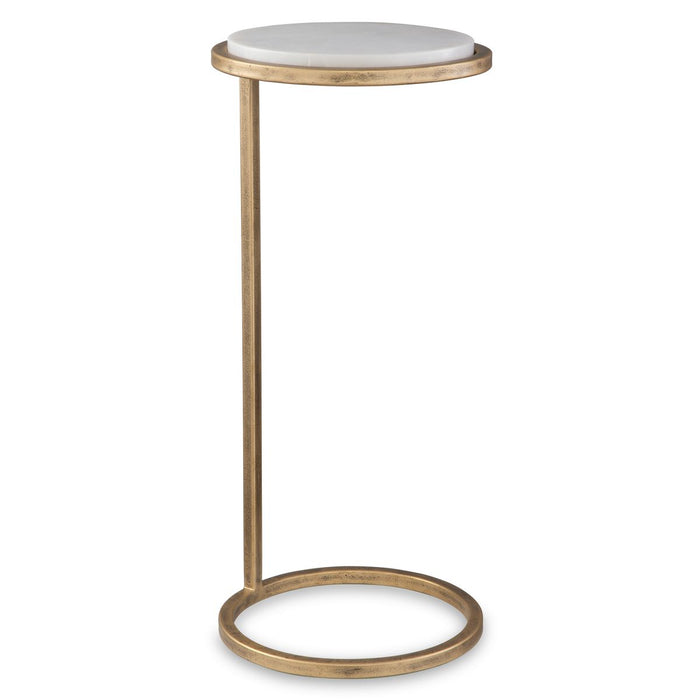 Accent Table (White Marble/Gold) - accent table