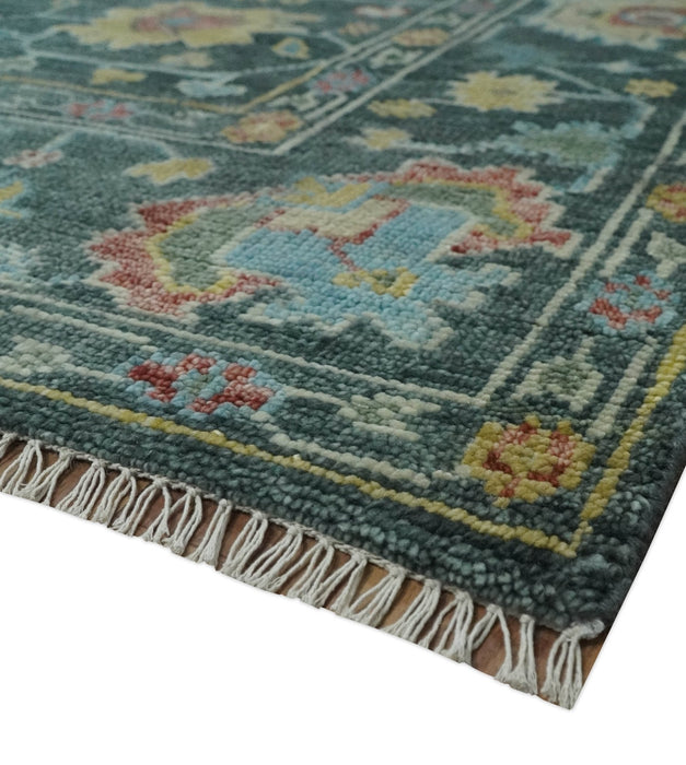 Custom Made Gray and Beige Hand knotted Traditional Oushak Multi Size wool Area Rug