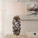 Cuoco Table Lamp - ceramic base with chocolate brown drip glaze on crystal foot