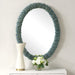 Bonaire Oval Mirror - teal blue ceramic