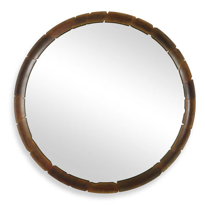 Auger Round Mirror - aged rust bronze
